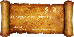Gyorgyevics Martin névjegykártya
